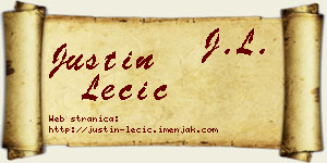 Justin Lečić vizit kartica